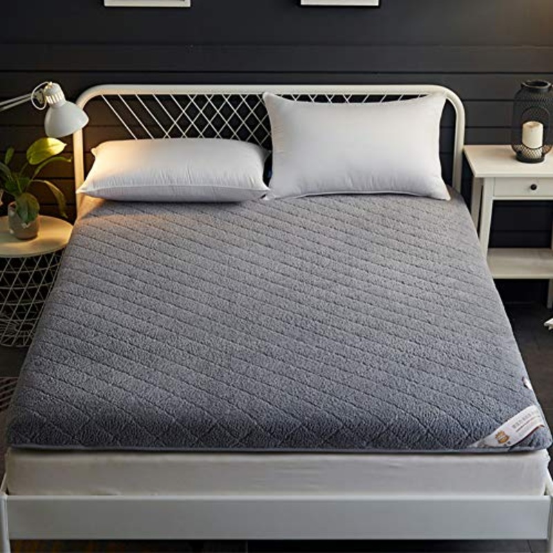 Spesso Peluche Materasso Tatami,Tradizionale Morbido Traspirante Tappeto da Pavimento Tatami Giapponese Futon Materasso Letto per Casa Dormitorio Studentesco Grigio 150x190cm(59x75inch)