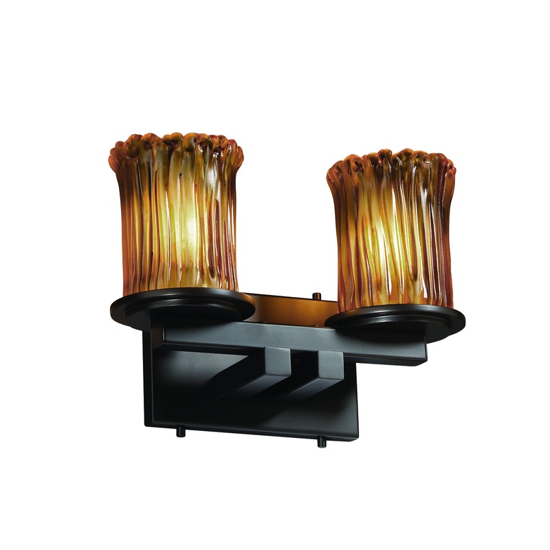 Two Light Bath Bar from the Veneto Luce Collection in Matte Black Finish by Justice Designs