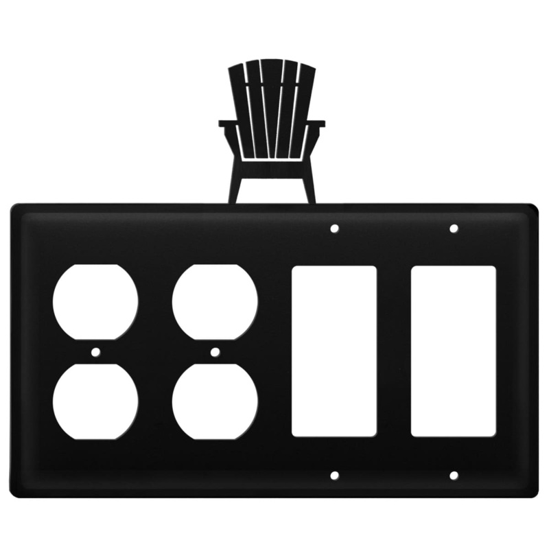 Village Wrought Iron EOOGG-119 Quad Adirondack Double Outlet and Double GFI Cover CUSTOM Product