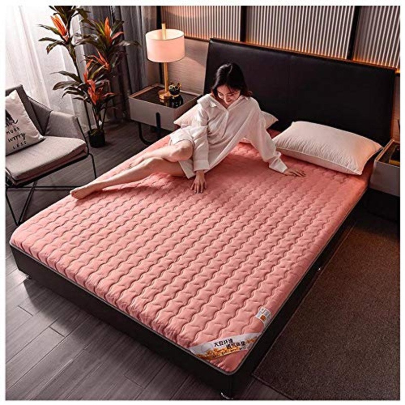 ZHANGYY Tappetino da Pavimento Addensato per Mobili, Coprimaterasso in Tatami Reversibile Trapuntato Traspirante Morbido Futon Giapponese Pieghevole Pad-Cammello,C-90 * 200cm