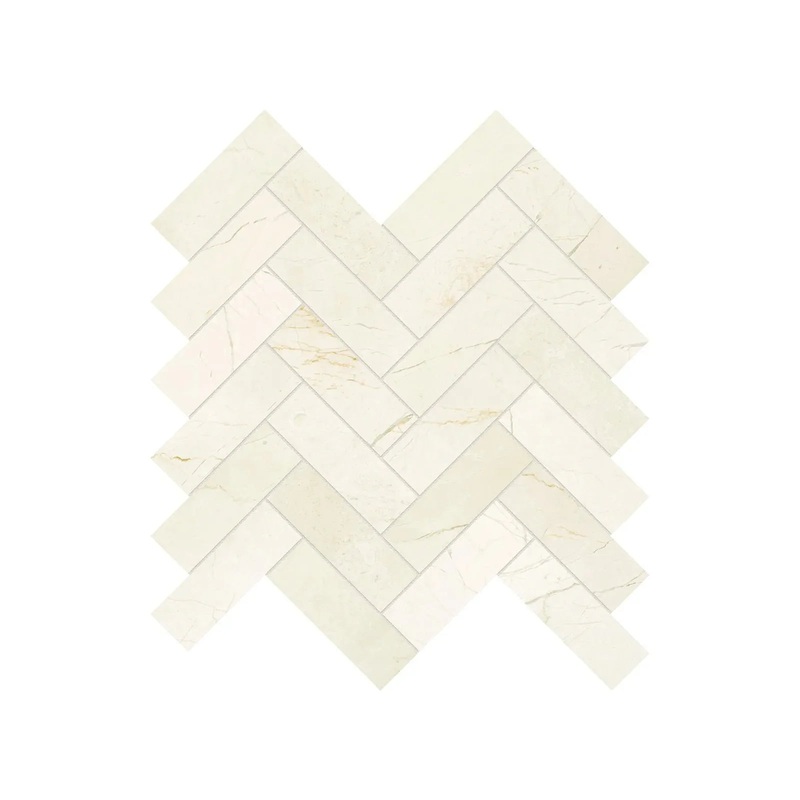 1.25″ x 4″ Avorio Crema Herringbone Honed Marble Mosaic 1 Sheet = .89 Sqft