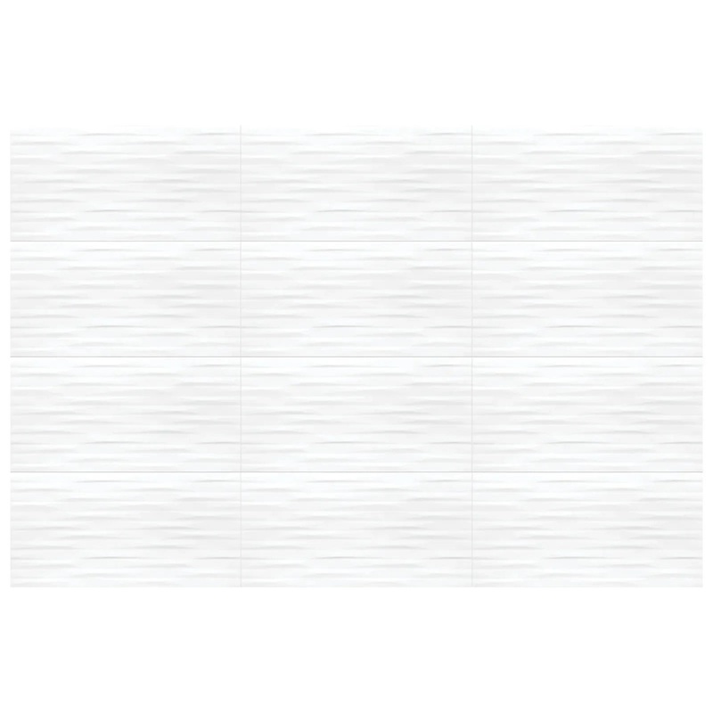 12″ x 24″ Linea Modulation Sculpted White Glossy Wall Tile – 12″ x 24″