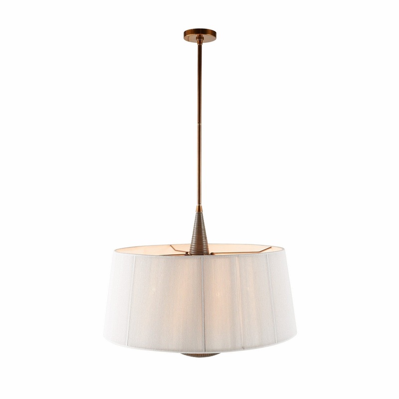 Arteriors DMC26 Middlebury Six Light Pendant Graphite/Graphite/Heritage Brass