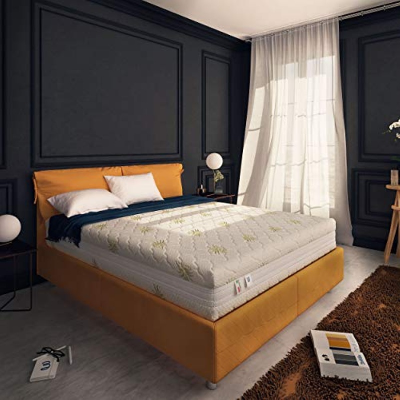 Baldiflex Emporio Materasso Matrimoniale Memory Plus Top 4 Strati 170 x 190 cm Alto 25 cm – Rivestimento Sfoderabile Aloe Vera Cus. Saponetta incl.