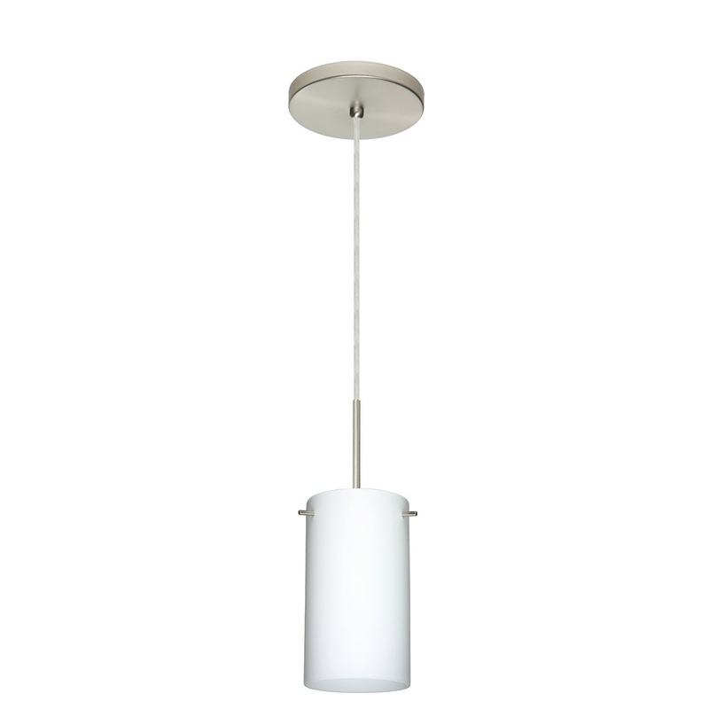 Besa 1BT-440407-MED-SN Stilo One Light Pendant Satin Nickel