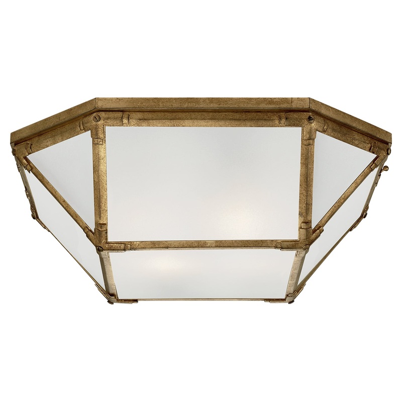 Four Light Flush Mount from the Morris Collection in Gilded Iron Finish by Visual Comfort Signature