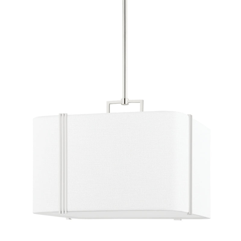 Four Light Pendant from the Downing Collection in Polished Nickel Finish by Hudson Valley