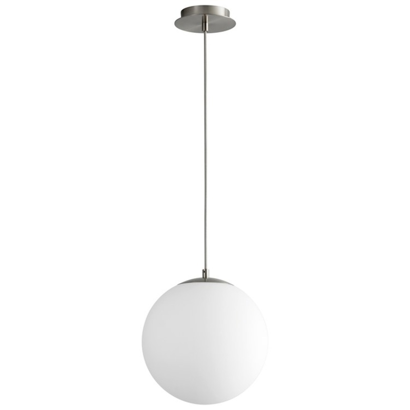 Luna Single-Light 12″ Globe Pendant – Satin Nickel