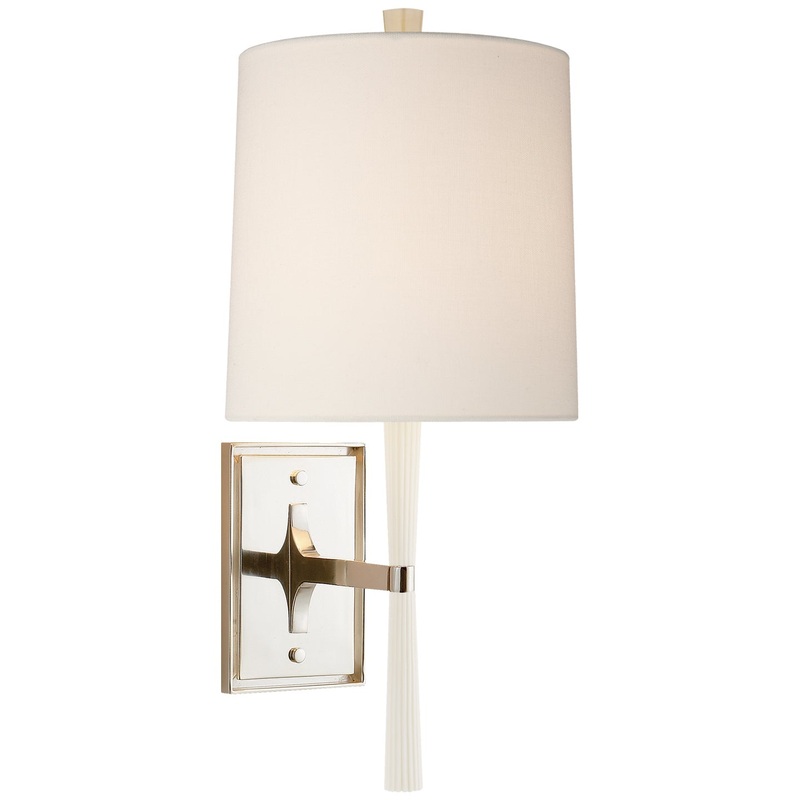 One Light Wall Sconce from the Refined Rib Collection in China White Finish by Visual Comfort Signature