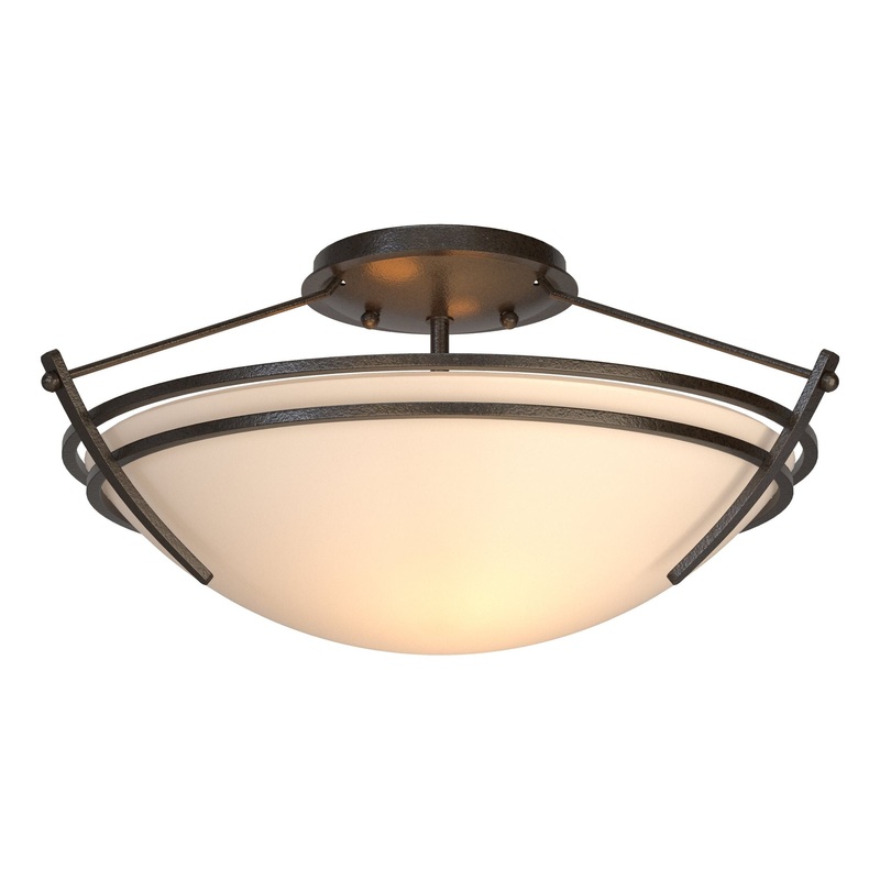 Presidio Tryne Small Semi-Flush Oil Rubbed Bronze Opal Glass (GG)