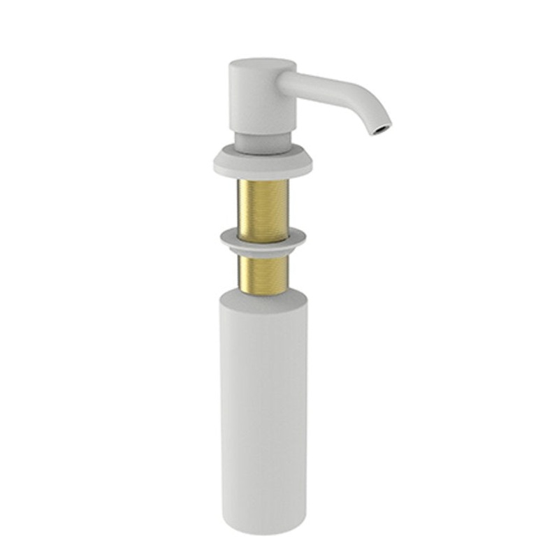 Soap Dispenser Jeter Matte White Deck Mount Brass Pump