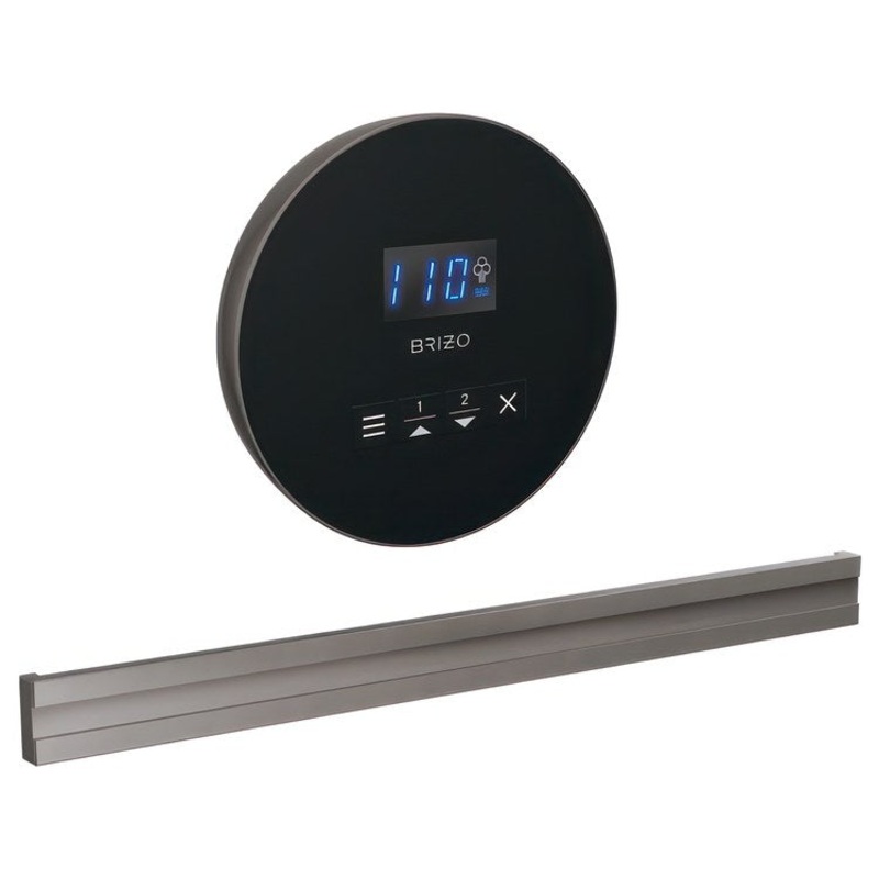 Steam Kit Mystix Lumicoat Black Onyx Elemental with Round Steam Control & Bilateral Steam Head 2 User Presets Selectable RapidMist Patented Dual Sensor Technology