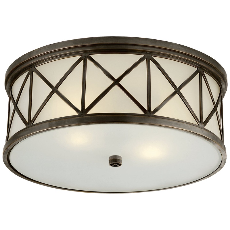 Three Light Flush Mount from the Montpelier Collection in Bronze Finish by Visual Comfort Signature
