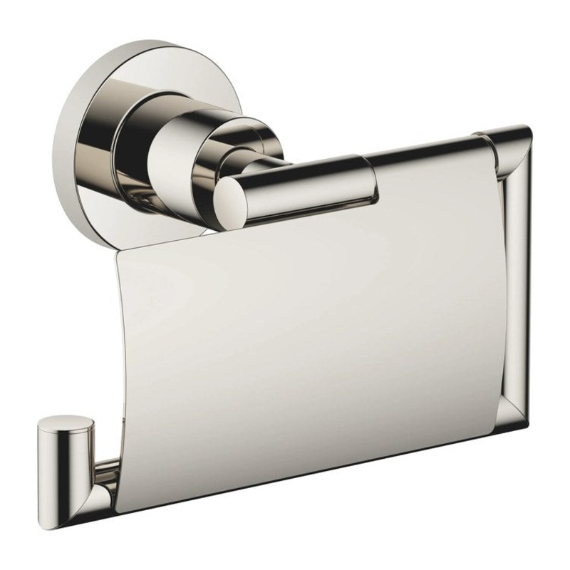 Toilet Paper Holder TARA with Cover Platinum Brass Alloy 3 Inch Wall Mount
