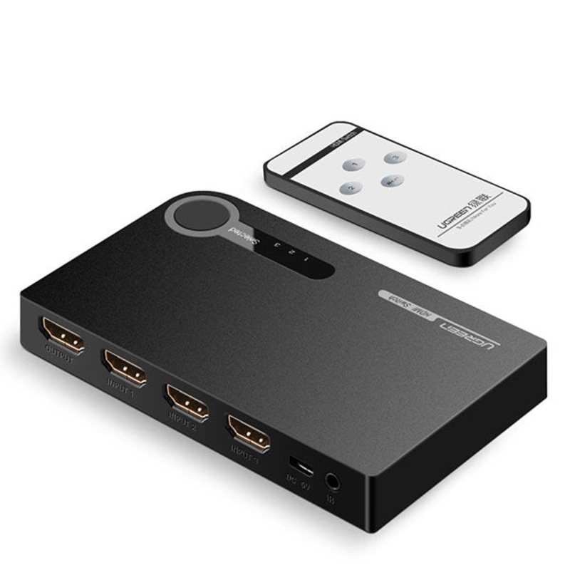 UGREEN 1 x 3 HDMI Switch – Black 40234