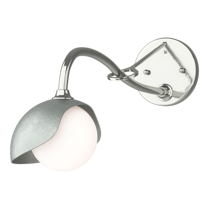 Brooklyn 1-Light Single Shade Long-Arm Sconce Sterling Vintage Platinum