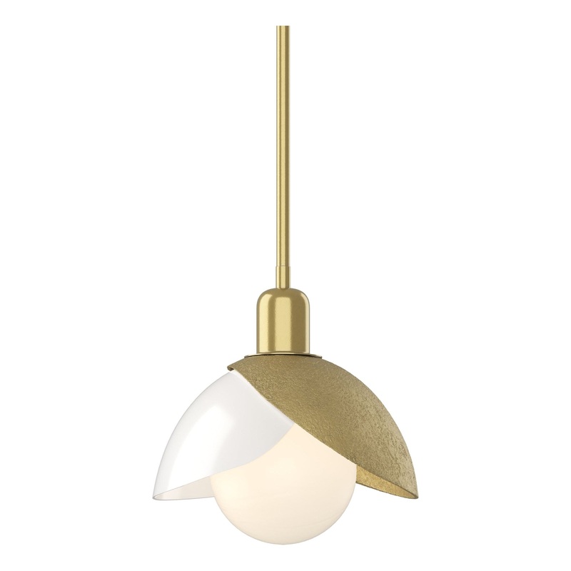 Brooklyn Double Shade Art Glass Mini Pendant Modern Brass