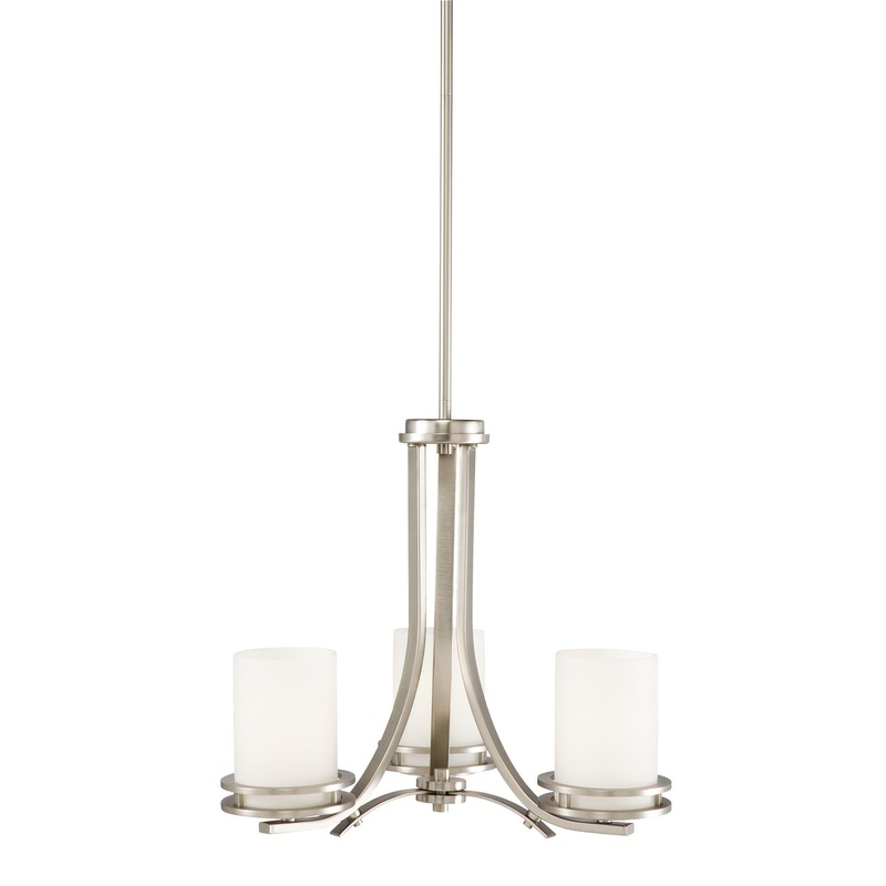 Kichler 1671NI Three Light Chandelier, Brushed Nickel