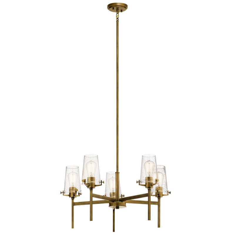 Kichler 43694NBR Five Light Chandelier, Natural Brass