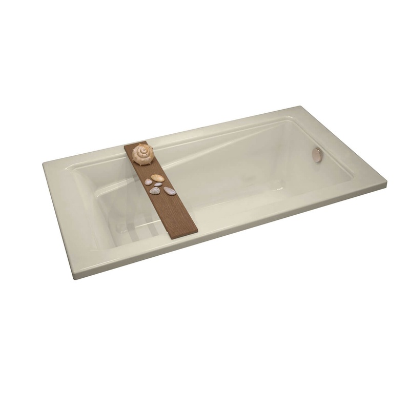 MAAX 106250-003-004 Exhibit 6042 Acrylic Drop-in End Drain Whirlpool Bathtub in Bone