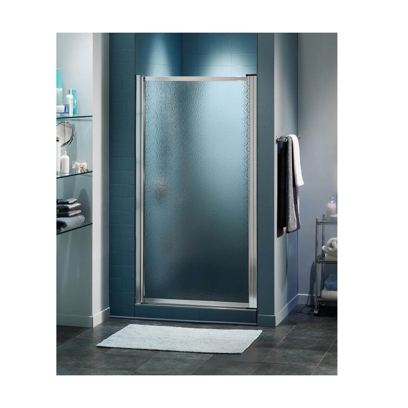 MAAX 136656-970-084-000 Pivolok 33-34  x 64  in. Pivot Shower Door for Alcove Installation with Raindrop glass in Chrome