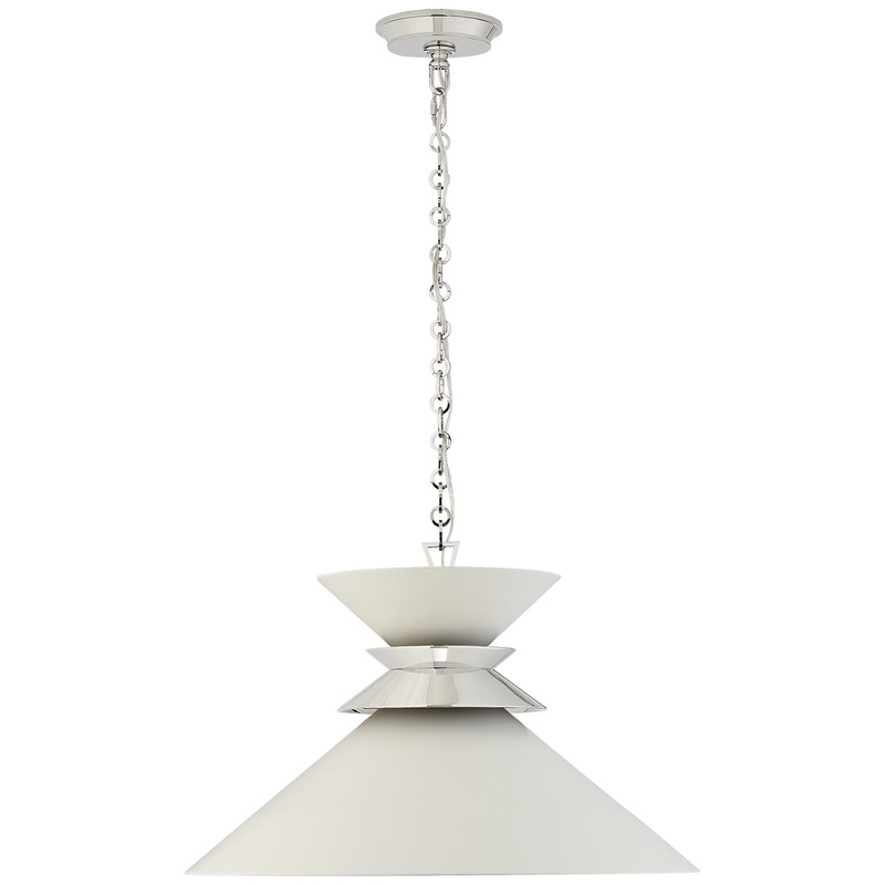One Light Pendant from the Alborg Collection in Polished Nickel Finish by Visual Comfort Signature