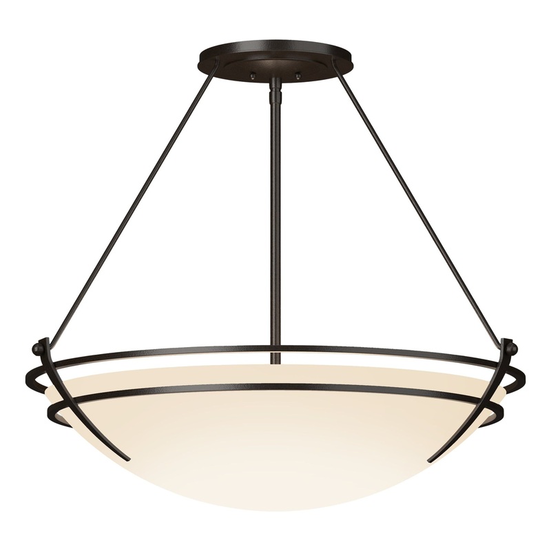 Presidio Tryne Large Semi-Flush Oil Rubbed Bronze Opal Glass (GG)
