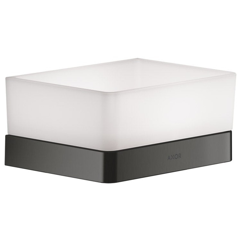 Shower Basket Universal SoftSquare Black Chrome 6 Inch Metal/Glass Wall Mount