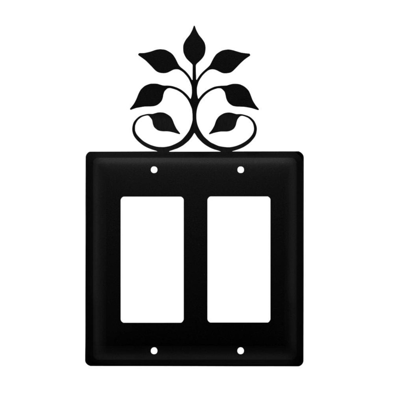 Village Wrought Iron EGG-109 Double Leaf Fan Double GFI Cover