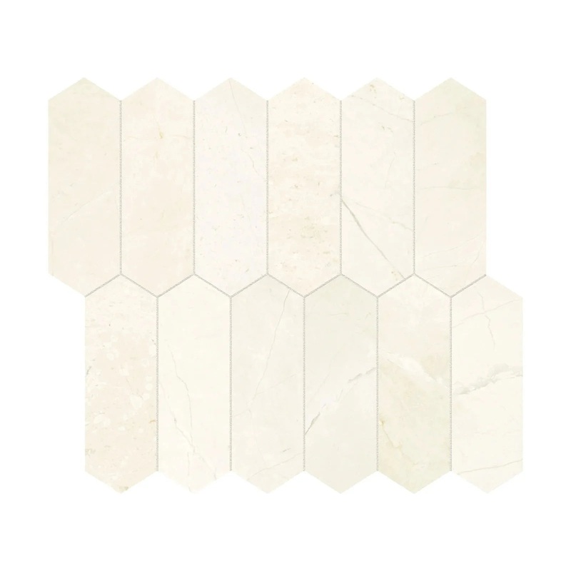 2″ x 6″ Avorio Crema Picket Honed Marble Mosaic 1 Sheet = .87 Sqft 2″ x 6″