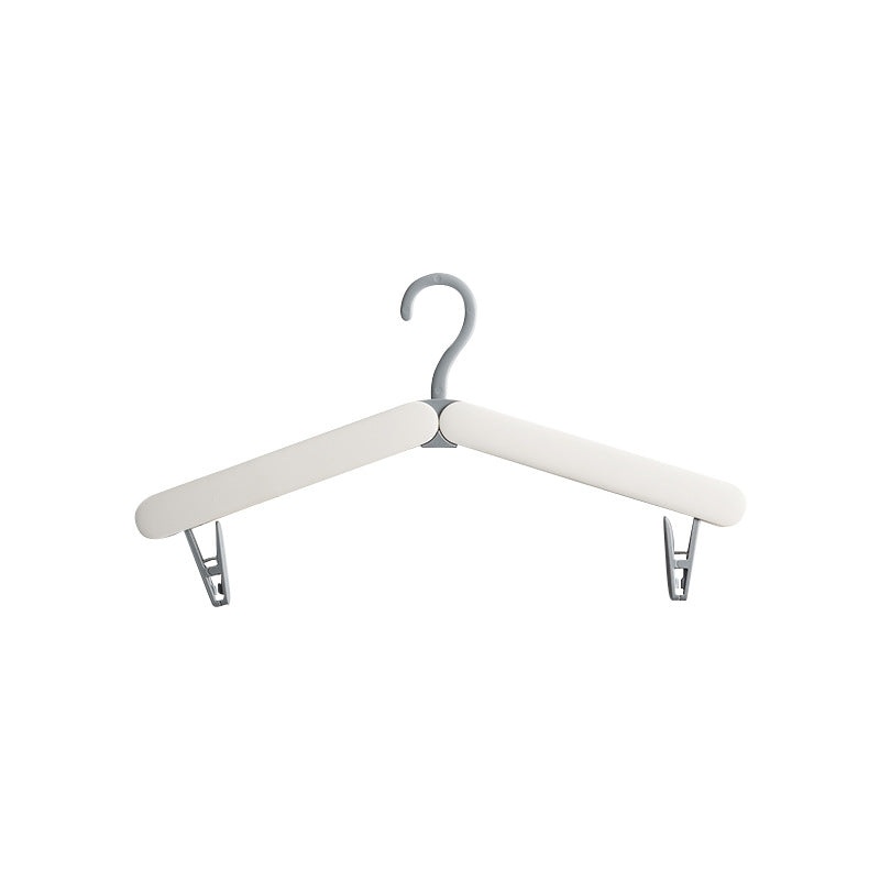 2PCS  White Portable Travel Hanger with Hidden Clips – Lightweight Folding Clothes Hanger for Socks and Small Items