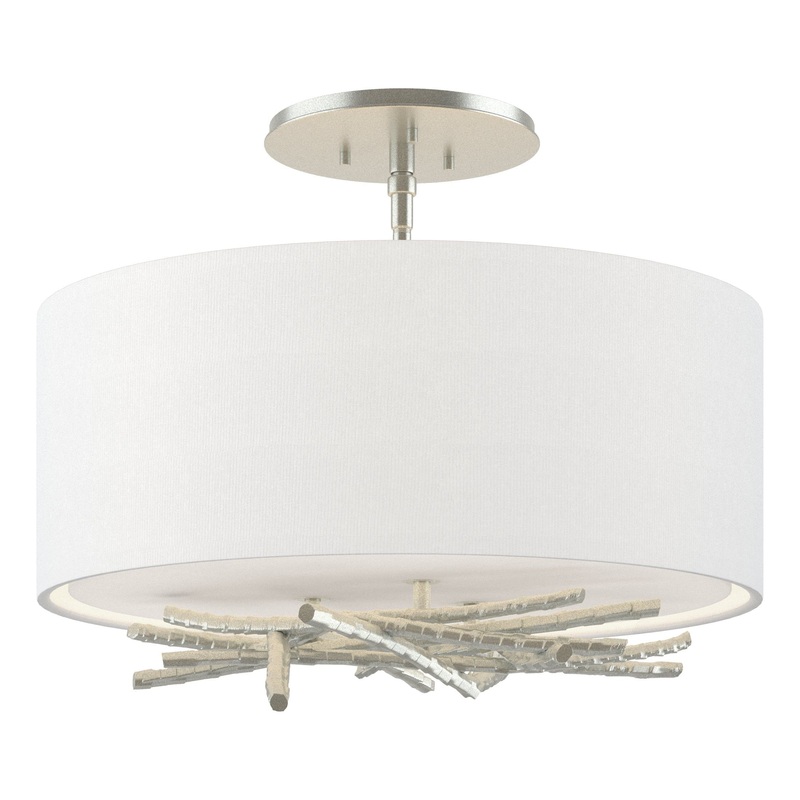 Brindille Semi-Flush Vintage Platinum Natural Anna Shade (SF)