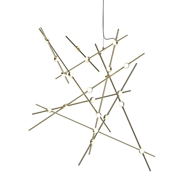 Constellation Aquila Major Satin Brass with White Optical Acrylic 3000K 20′ Adjustable Cord/Cable