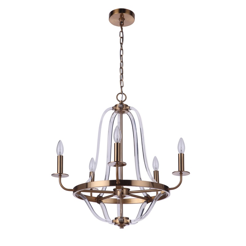 Craftmade 57725-SB Graclyn Five Light Chandelier Satin Brass
