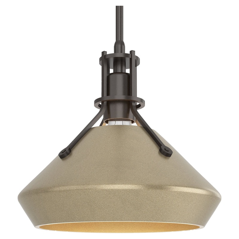 Henry Pendant with Chamfer Oil Rubbed Bronze Soft Gold
