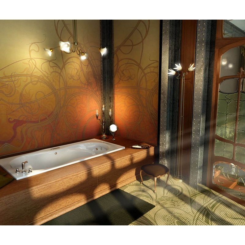 MAAX 100073-004-001-100 Melodie 66 x 33 Acrylic Alcove Center Drain Hydromax Bathtub in White