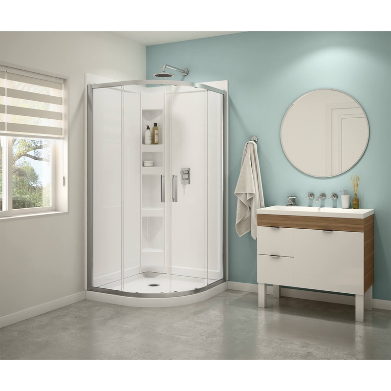 MAAX 106540-900-340-000 Sakura Acrylic Shower Kit in White with Clear glass  in Matte Black