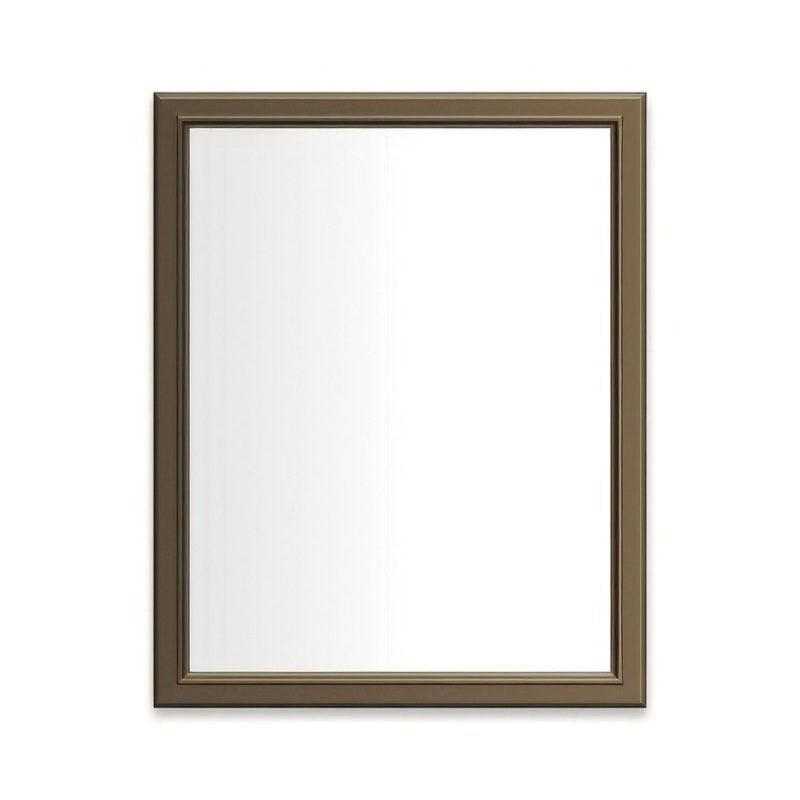 Medicine Cabinet Main Line 24W x 30H Inch 1 Doors Framed Mirror Brushed Bronze Flat Top Bryn Mawr Frame Slow Close Hinges Sliding Magnification Mirror Magnetic Strip Interior Lighting USB Charging ports Electrical Outlets Phone Holder 4 Inch