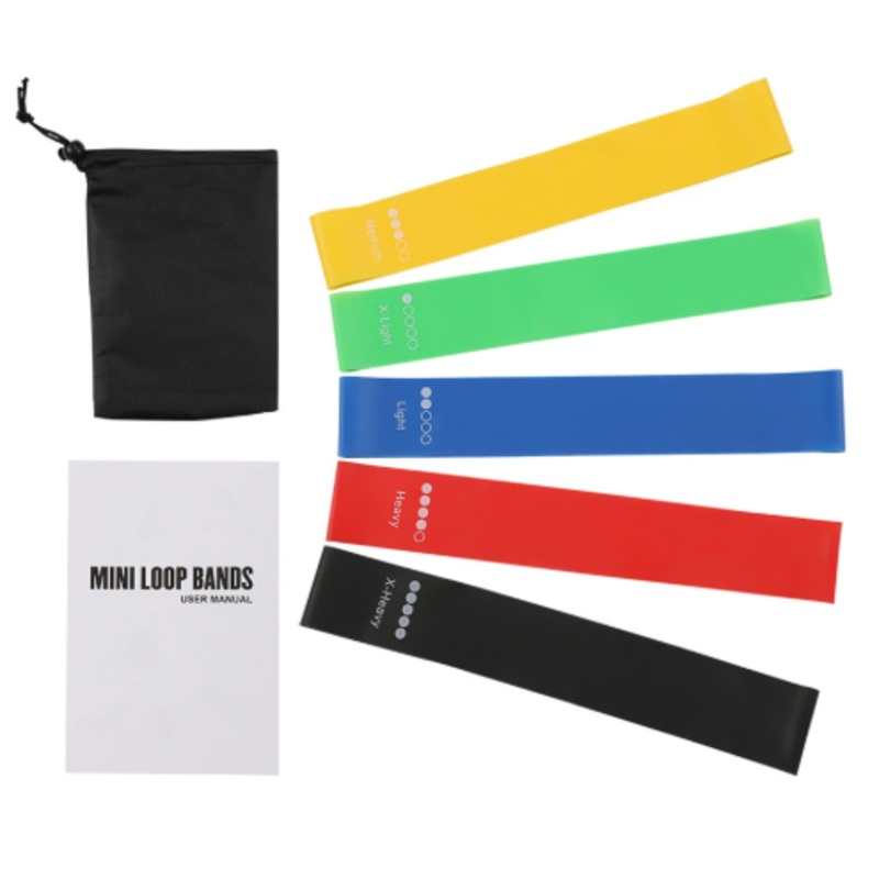 Multicolor 2PCS Premium Resistance Loop Bands Set of 5 – Fitness Exercise Bands for Legs, Glutes, and Strength Training with Carry Bag