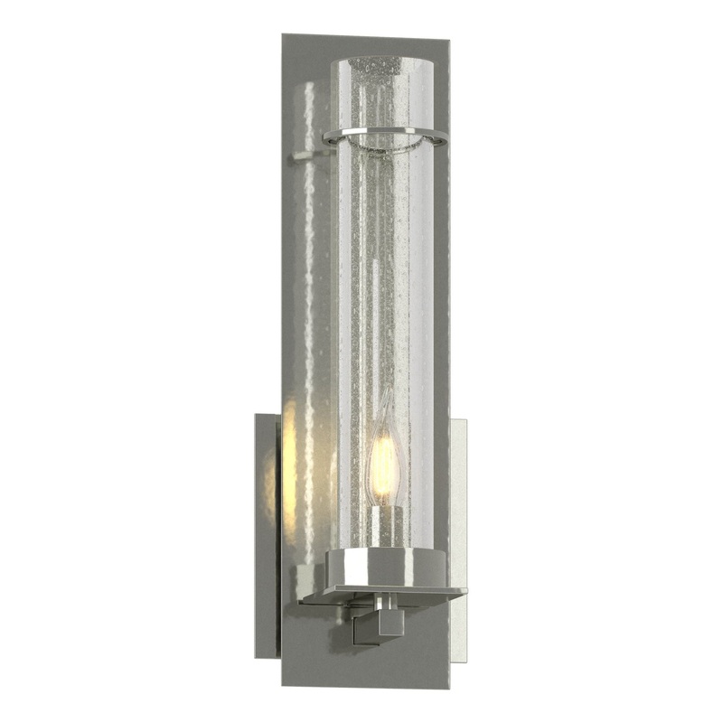 New Town Sconce Sterling Seeded Clear Glass (II)