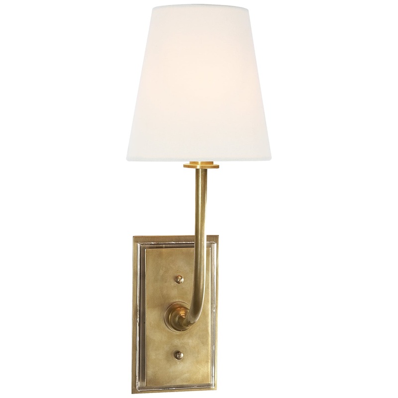 One Light Wall Sconce from the Hulton Collection in Hand-Rubbed Antique Brass Finish by Visual Comfort Signature