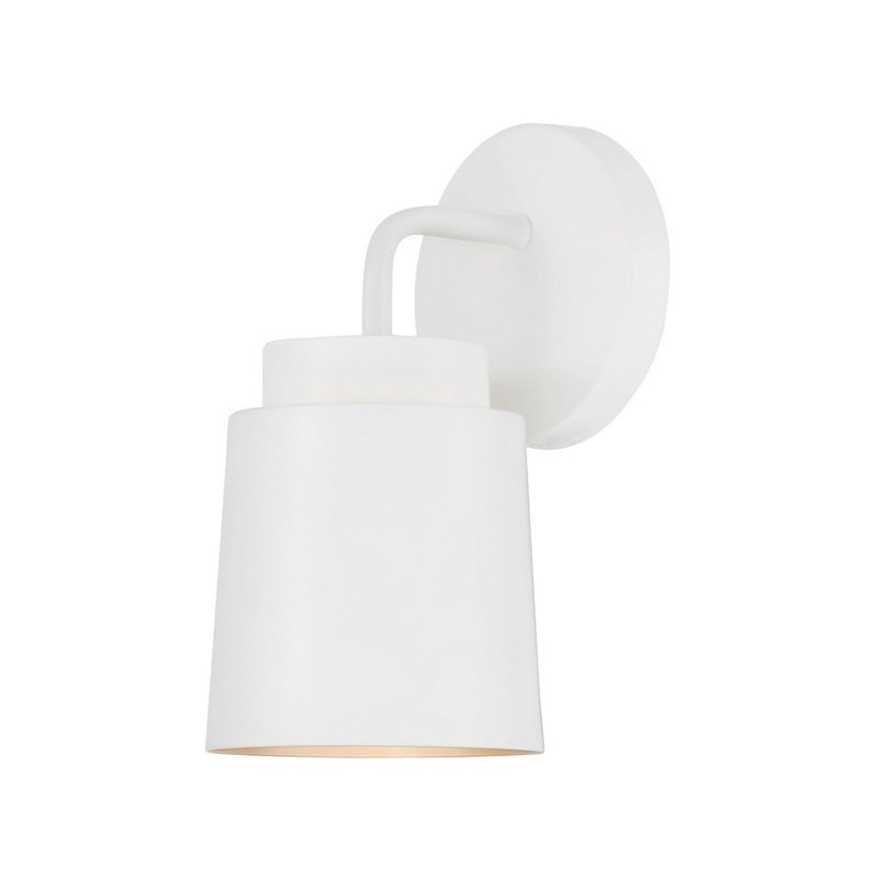 One Light Wall Sconce from the Pratt Collection in Matte White Finish by Capital Lighting
