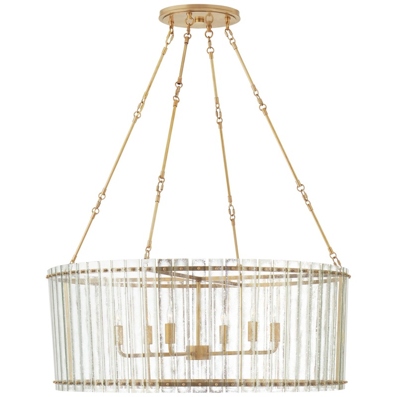 Six Light Chandelier from the Cadence Collection in Hand-Rubbed Antique Brass Finish by Visual Comfort Signature