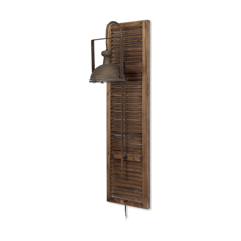 Tiposo Wall Sconce Brown Wood | Copper Metal