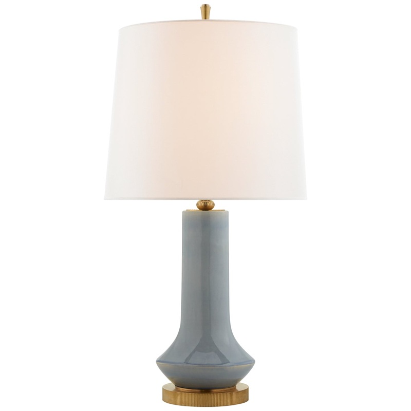 Two Light Table Lamp from the Luisa Collection in Polar Blue Crackle Finish by Visual Comfort Signature