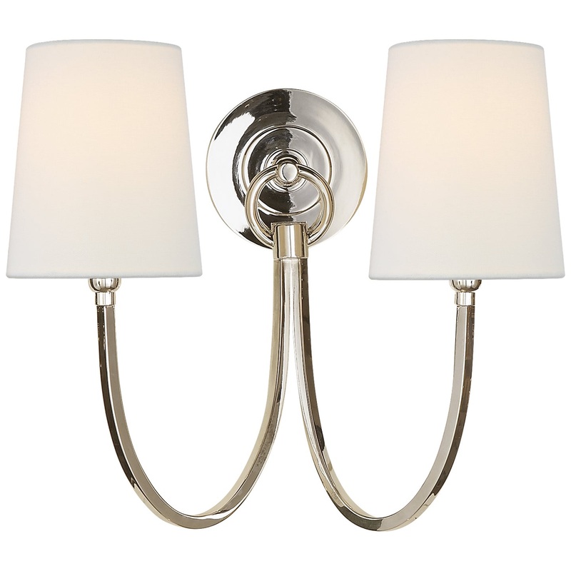 Two Light Wall Sconce from the Reed Collection in Polished Nickel Finish by Visual Comfort Signature