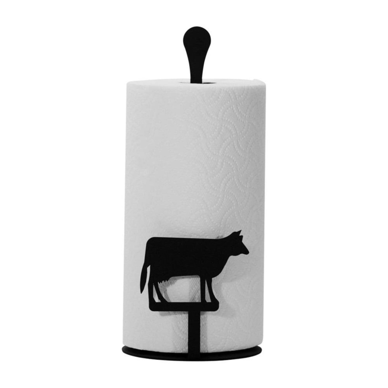 Village Wrought Iron PT-C-5 Cow Paper Towel Stand