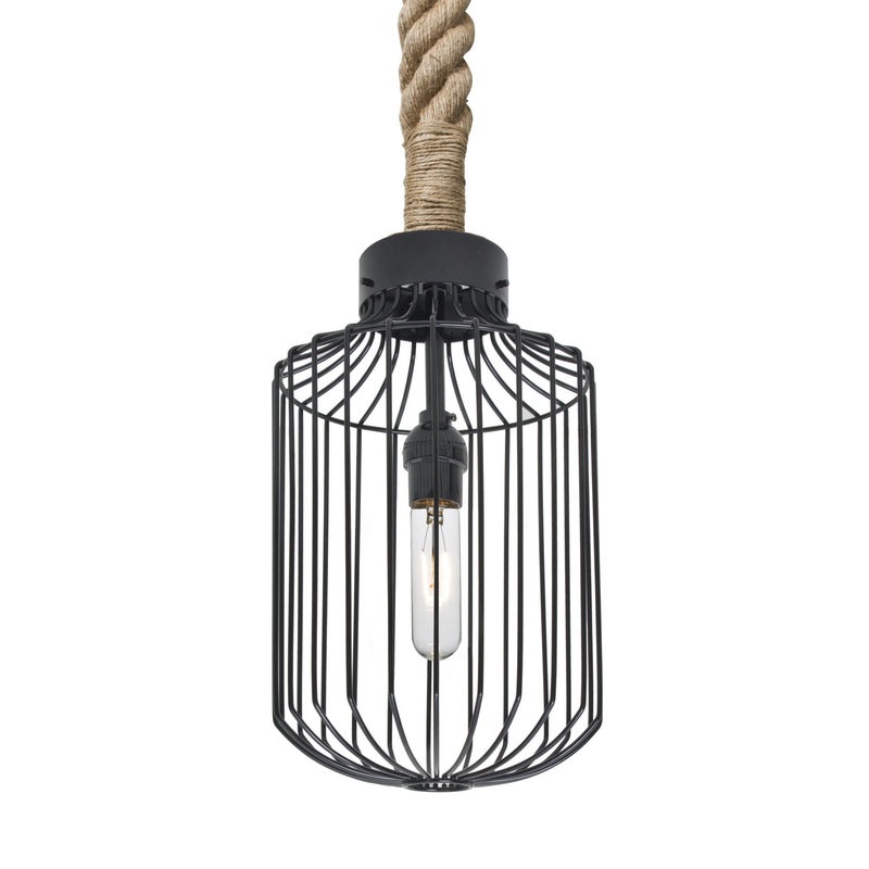 Besa 1JT-SULTANA-C-BK Sultana Rope One Light Pendant Black
