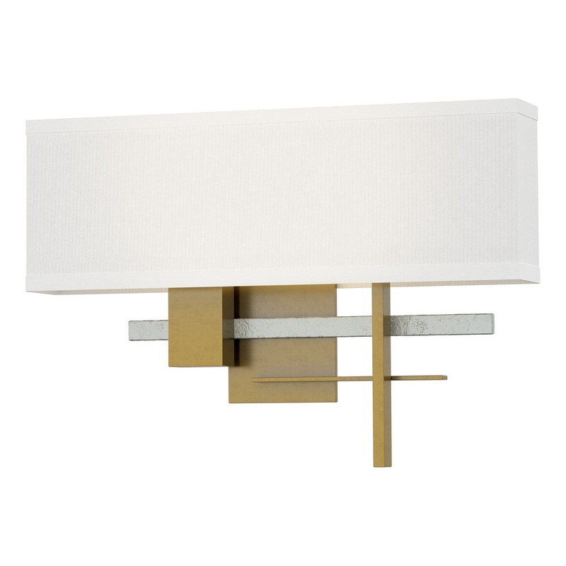 Cosmo Sconce Modern Brass Vintage Platinum Natural Anna Shade (SF)