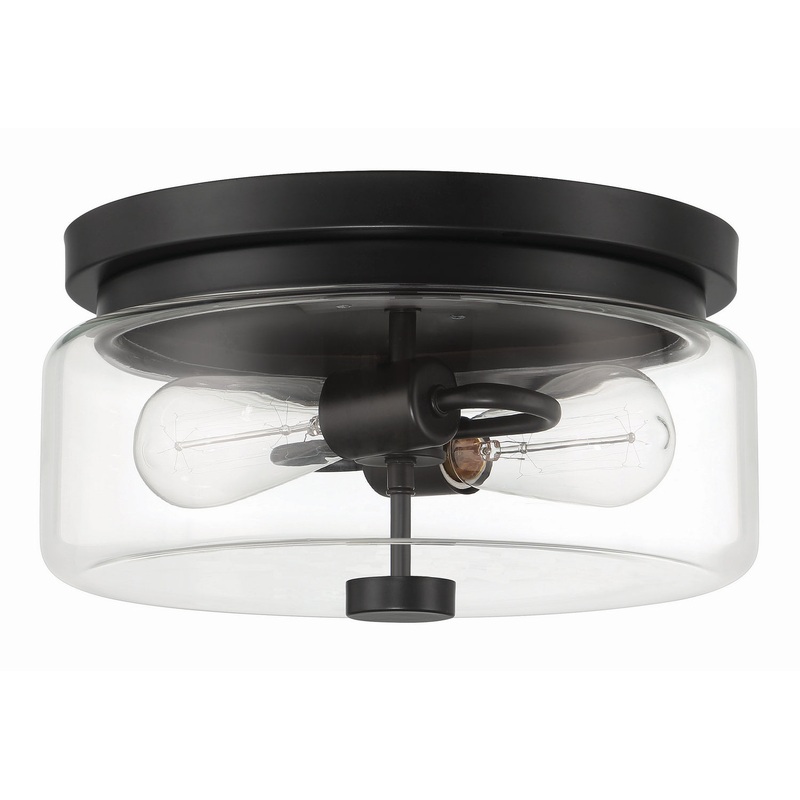 Craftmade ZA5337-MN Bennet Two Light Outdoor Flushmount Midnight